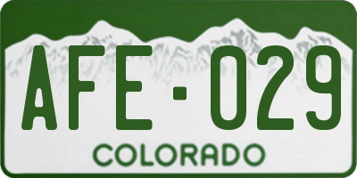 CO license plate AFE029