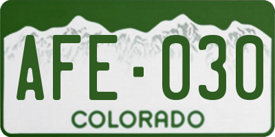 CO license plate AFE030