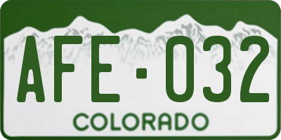 CO license plate AFE032