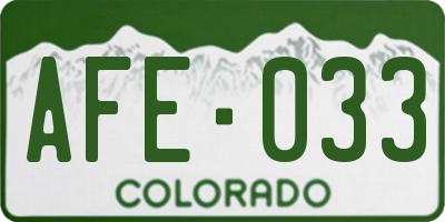 CO license plate AFE033