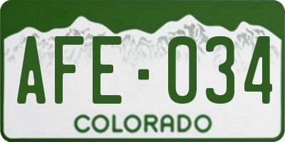CO license plate AFE034