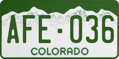 CO license plate AFE036