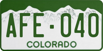CO license plate AFE040