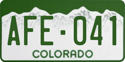 CO license plate AFE041