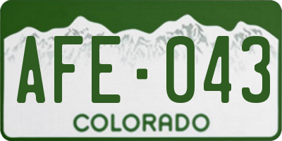 CO license plate AFE043