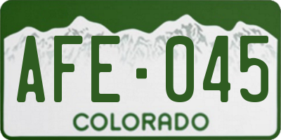 CO license plate AFE045