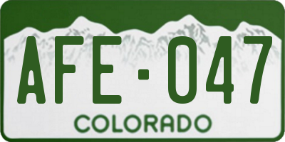 CO license plate AFE047