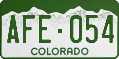 CO license plate AFE054