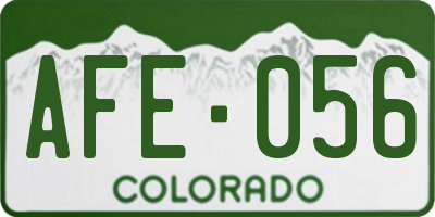 CO license plate AFE056