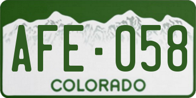CO license plate AFE058