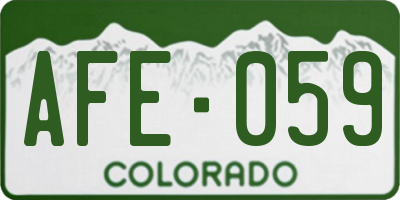 CO license plate AFE059