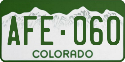 CO license plate AFE060