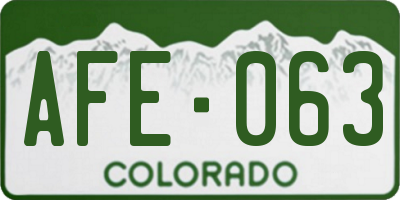 CO license plate AFE063