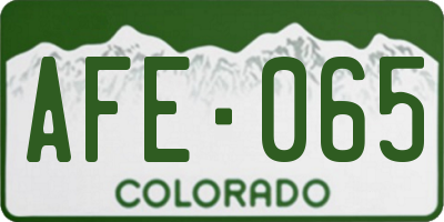 CO license plate AFE065