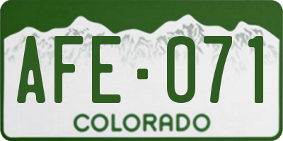CO license plate AFE071