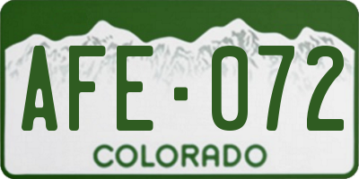 CO license plate AFE072