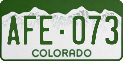 CO license plate AFE073