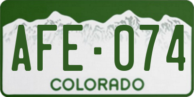 CO license plate AFE074