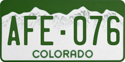 CO license plate AFE076