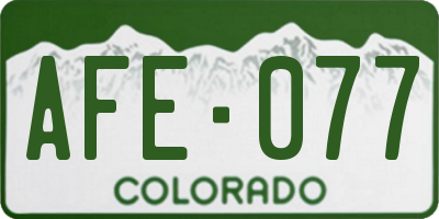 CO license plate AFE077
