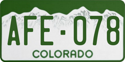 CO license plate AFE078