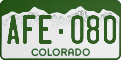 CO license plate AFE080