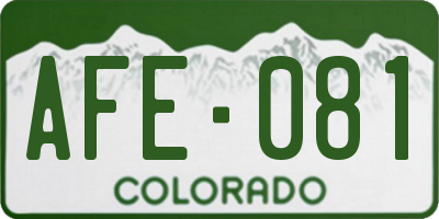 CO license plate AFE081