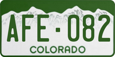CO license plate AFE082