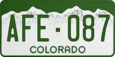 CO license plate AFE087