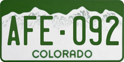 CO license plate AFE092