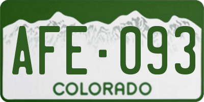 CO license plate AFE093