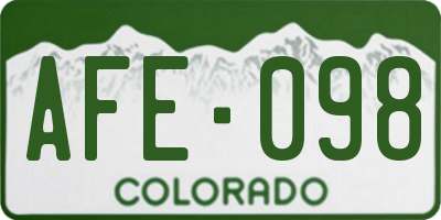 CO license plate AFE098