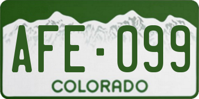 CO license plate AFE099