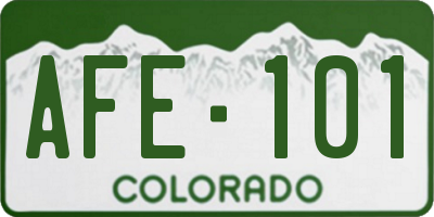 CO license plate AFE101