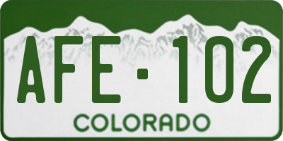 CO license plate AFE102