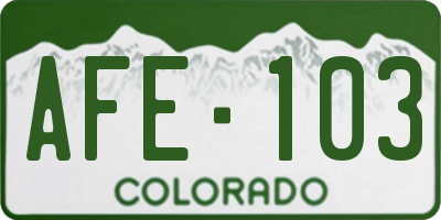 CO license plate AFE103