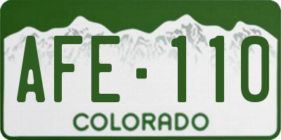 CO license plate AFE110