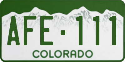 CO license plate AFE111