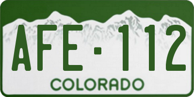 CO license plate AFE112