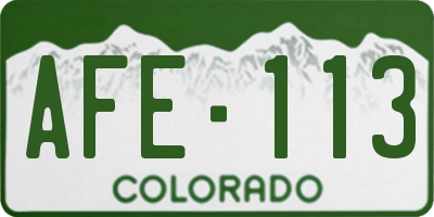 CO license plate AFE113