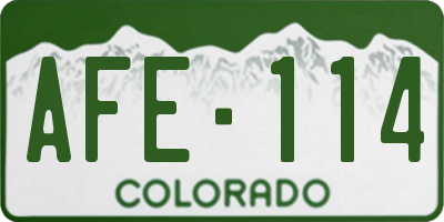 CO license plate AFE114