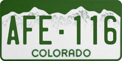 CO license plate AFE116