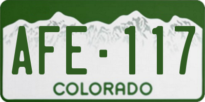 CO license plate AFE117