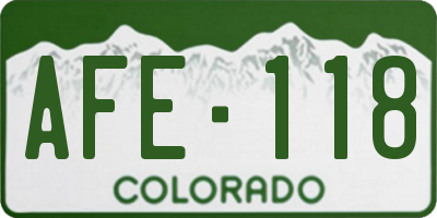 CO license plate AFE118