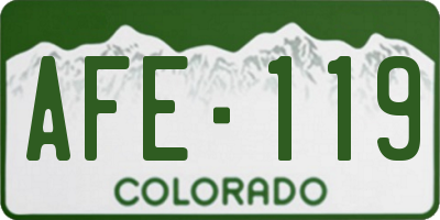 CO license plate AFE119