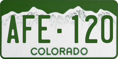 CO license plate AFE120