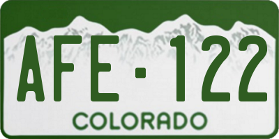 CO license plate AFE122
