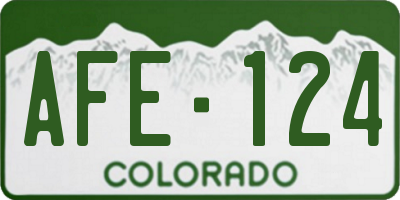 CO license plate AFE124