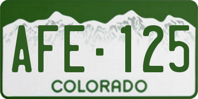 CO license plate AFE125