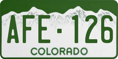 CO license plate AFE126